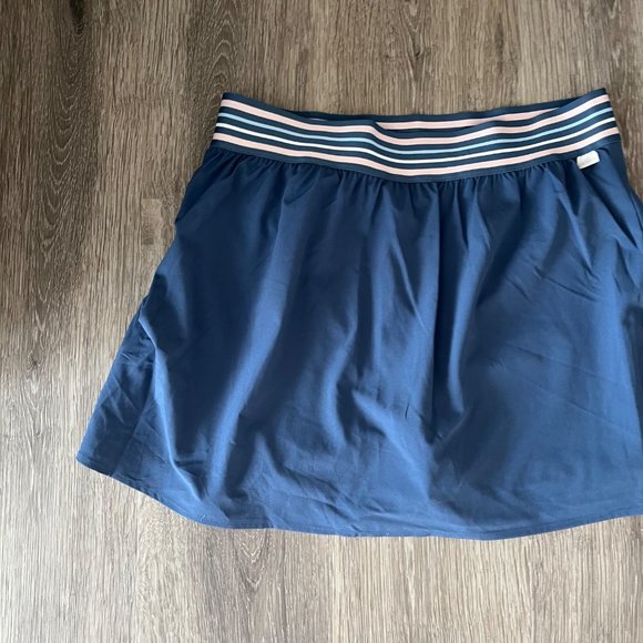 Johnny Was Calme Endurance Blue Multi-Color Stripe Tennis Skort Skirt L Women's - Picture 7 of 11